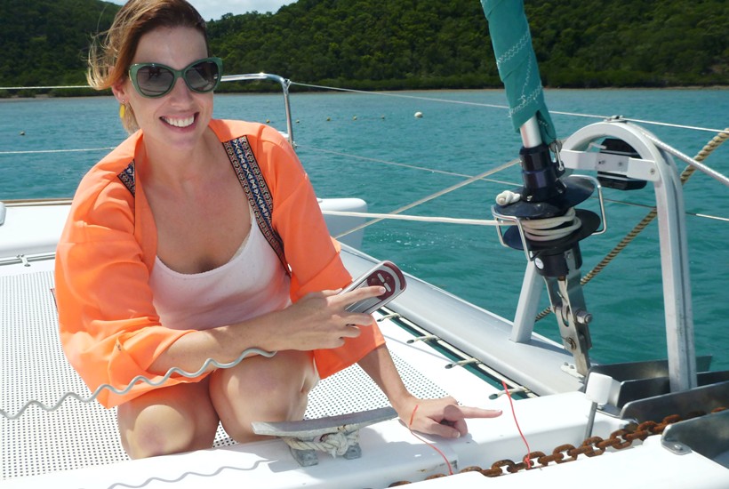 A lady sailing in the Whitsundays