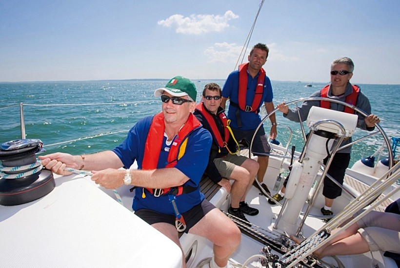 A crew learning to sail