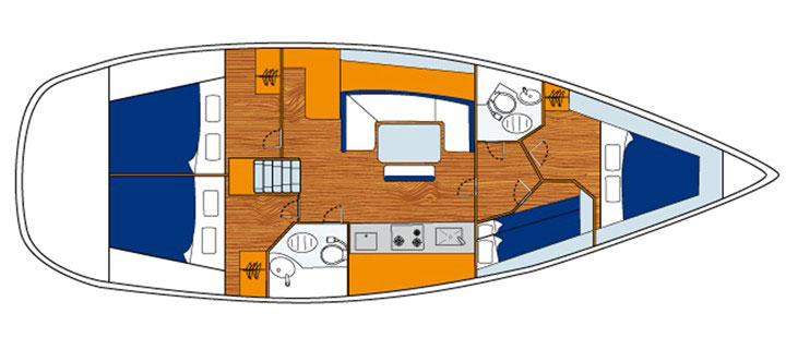 Floor plan Beneteau 434