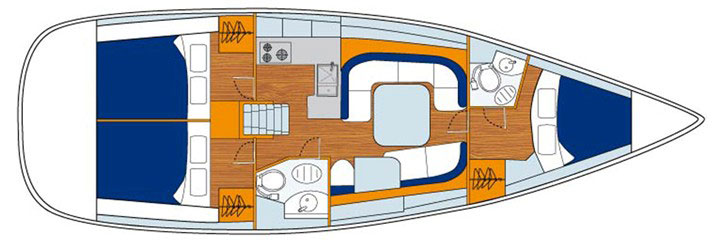 Floor plan Jeanneau 42